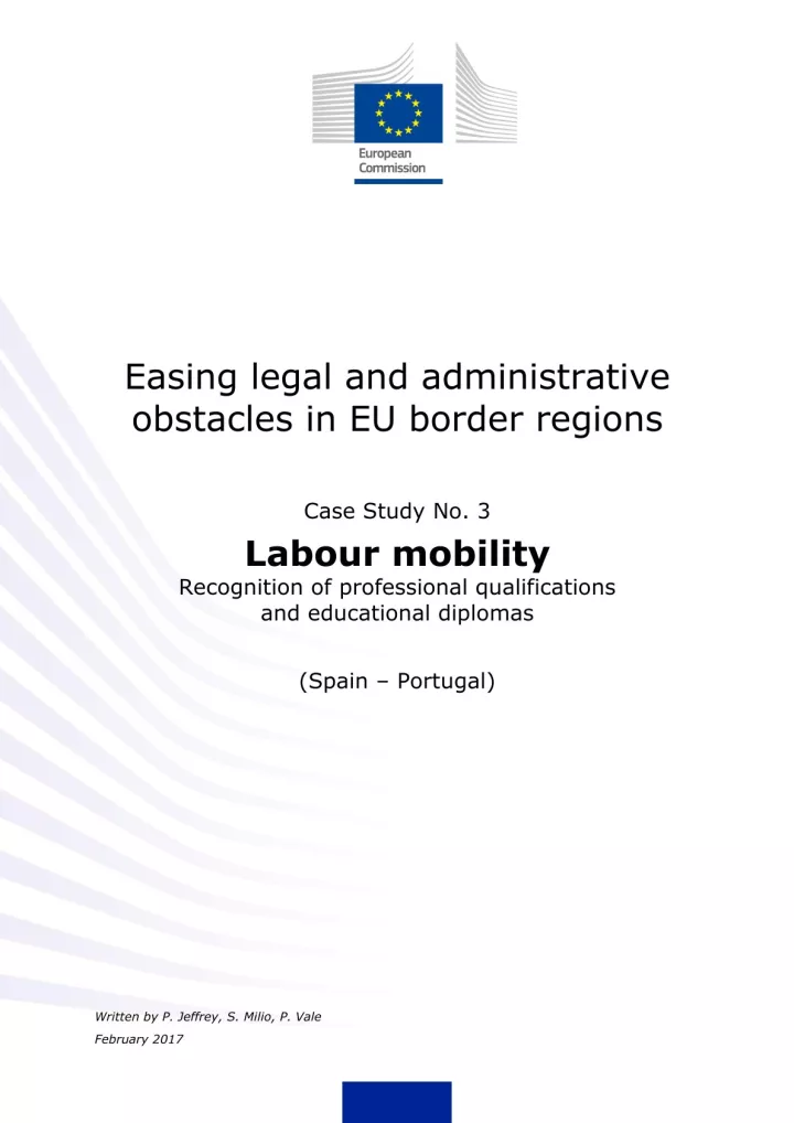 Labour mobility Recognition of professional qualifications  and educational diplomas 